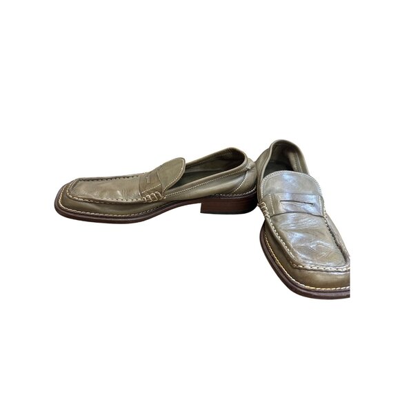 Jonathan Made In Italy Leather Slip-On Green Loafers Shoes Size 9 SKU 6897 main image 5